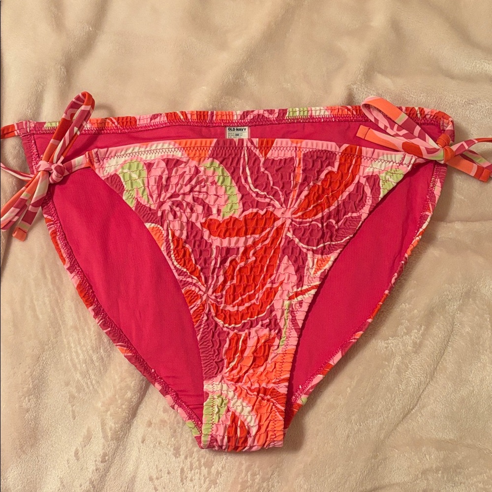 Old Navy Pink Floral Bikini Bottom
